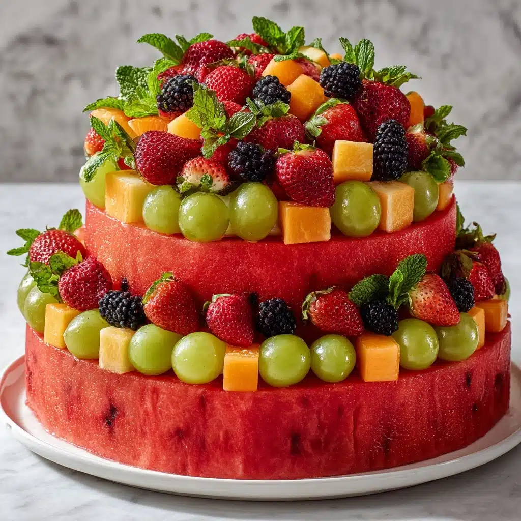 Fresh Fruit Watermelon Cake Recipe