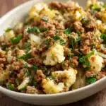 Garlic Butter Ground Turkey with Cauliflower Skillet Recipe