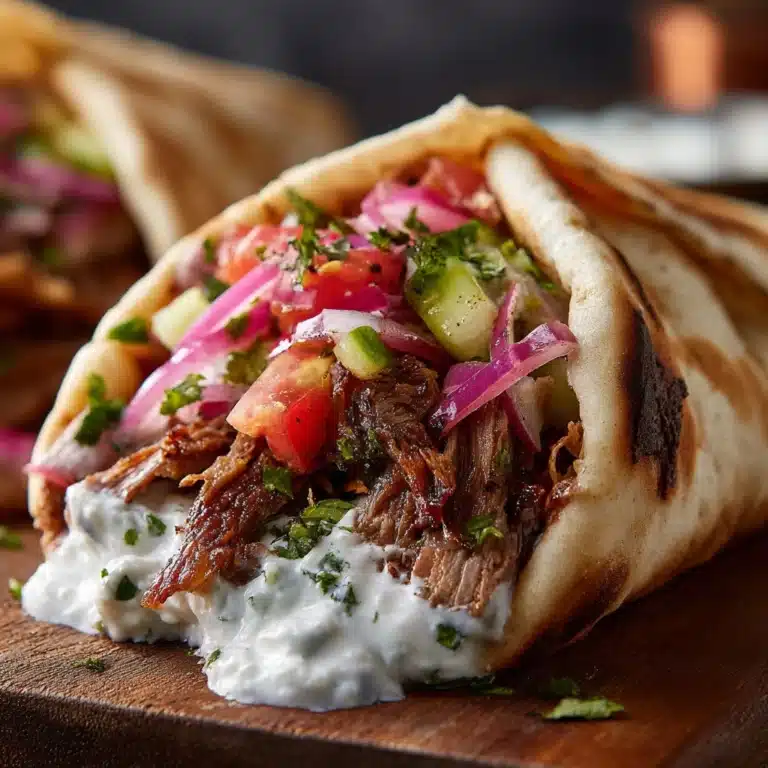 Lamb Gyros with Warm Pita and Toppings Recipe