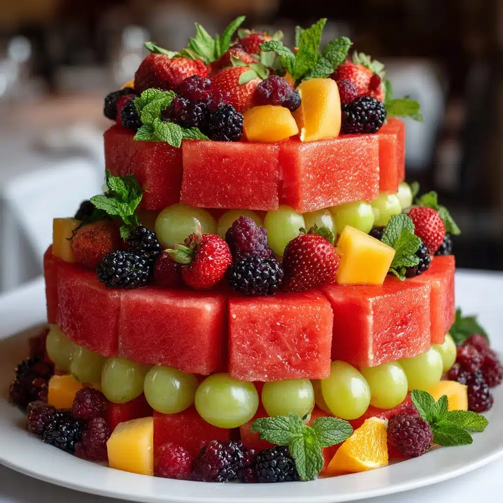 Fresh Fruit Watermelon Cake Recipe - Recipe Image