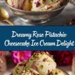 Rose Pistachio Cheesecake Ice Cream Recipe