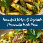 Chicken & Vegetable Penne with Parsley-Walnut Pesto Recipe