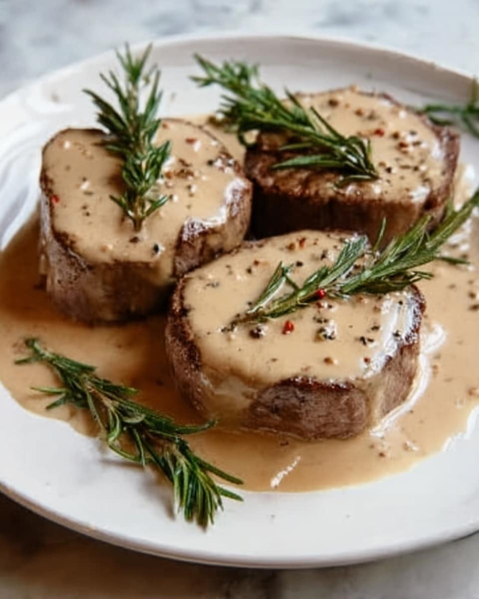 Filet Mignon with Peppercorn Sauce Recipe - Recipe Image