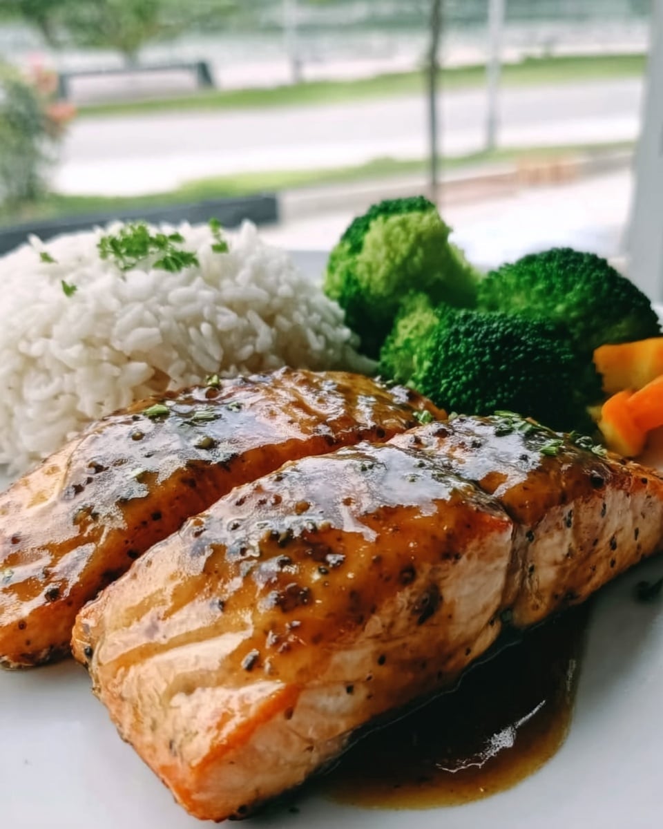 Salmon Teriyaki with Steamed Rice Recipe - Recipe Image