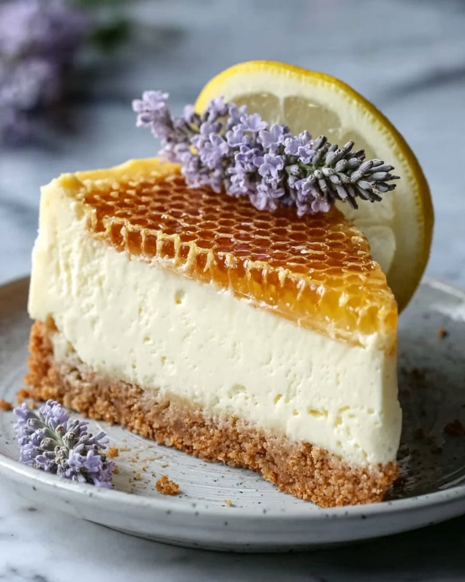 Lemon Lavender Cheesecake with Honeycomb Recipe - Recipe Image