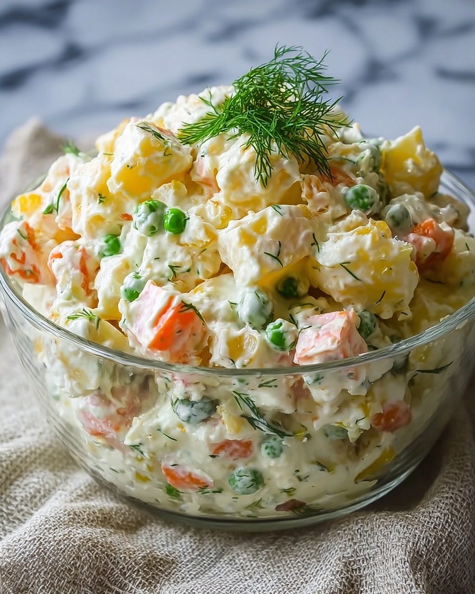 Olivier Salad – Russian Potato Salad Recipe - Recipe Image