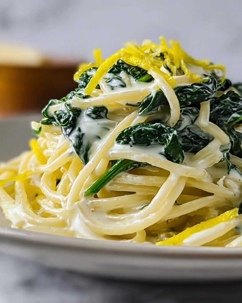 Ricotta Spinach Lemon Spaghetti Recipe