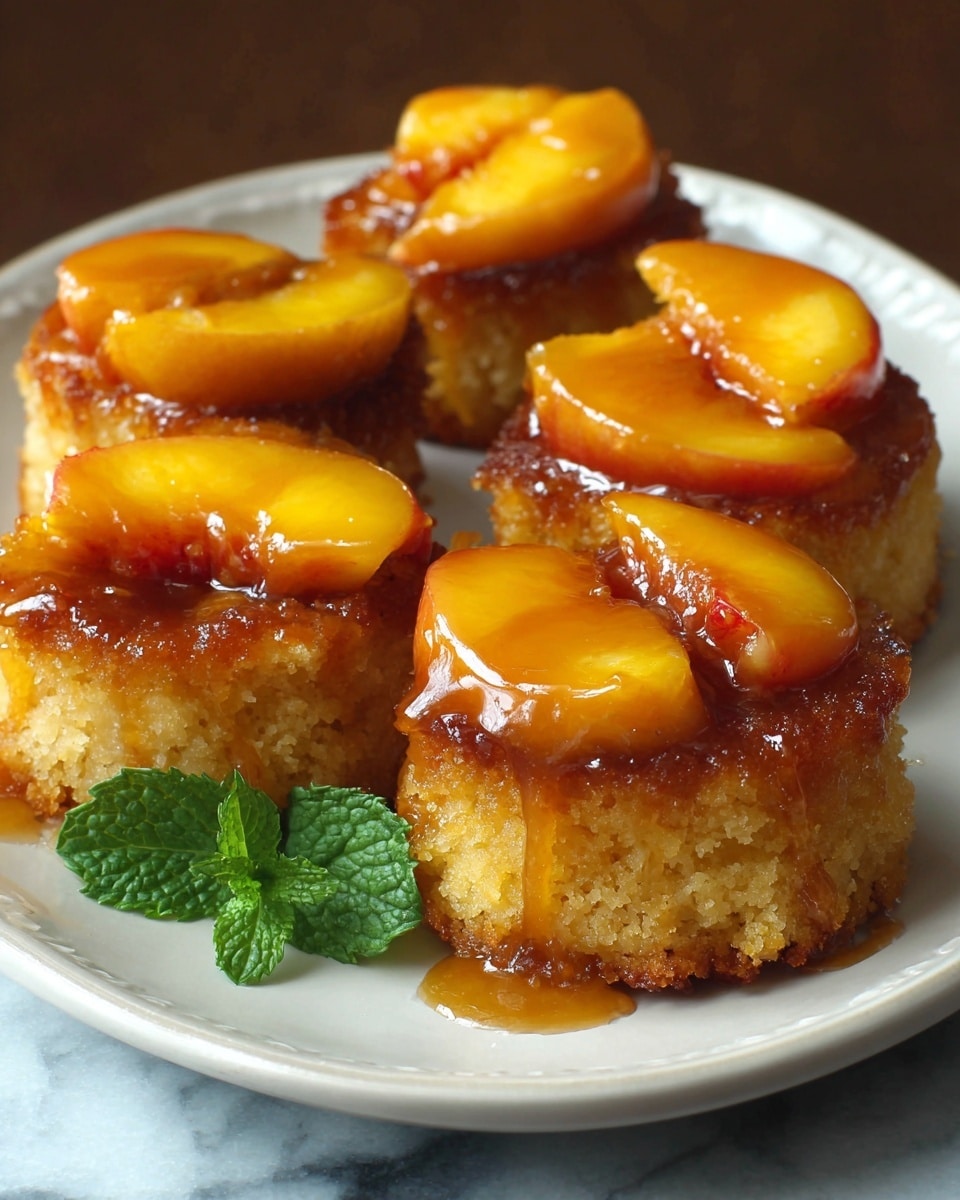 Peach Upside-Down Mini Cakes Recipe - Recipe Image