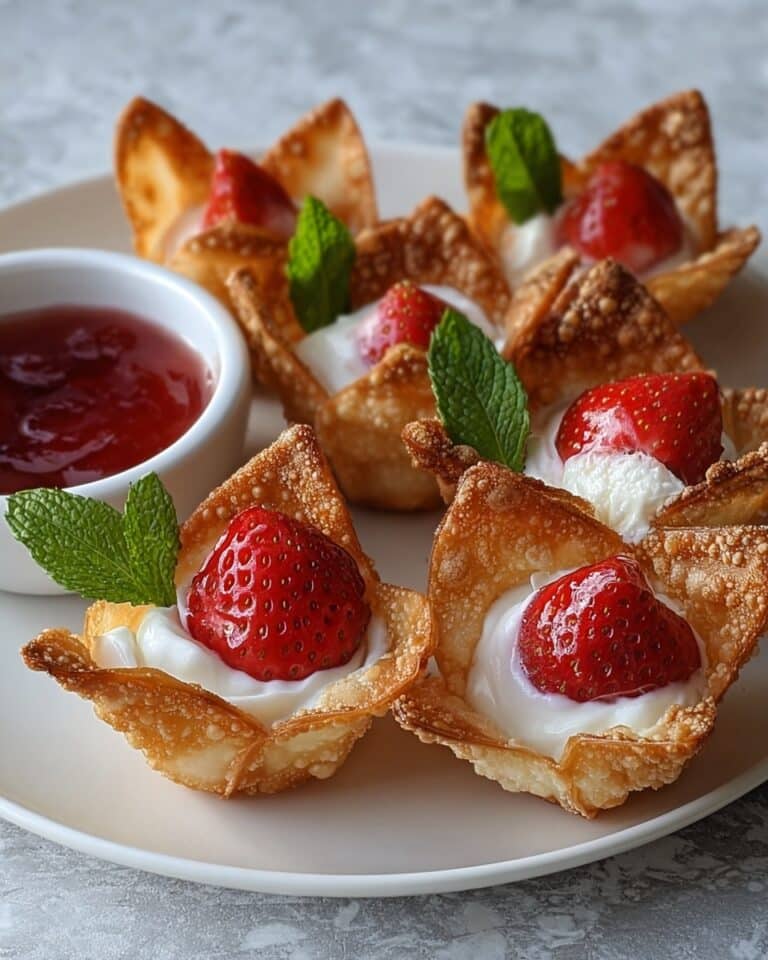 Deep-Fried Strawberry Cheesecake Stuffed Wonton Bites Recipe