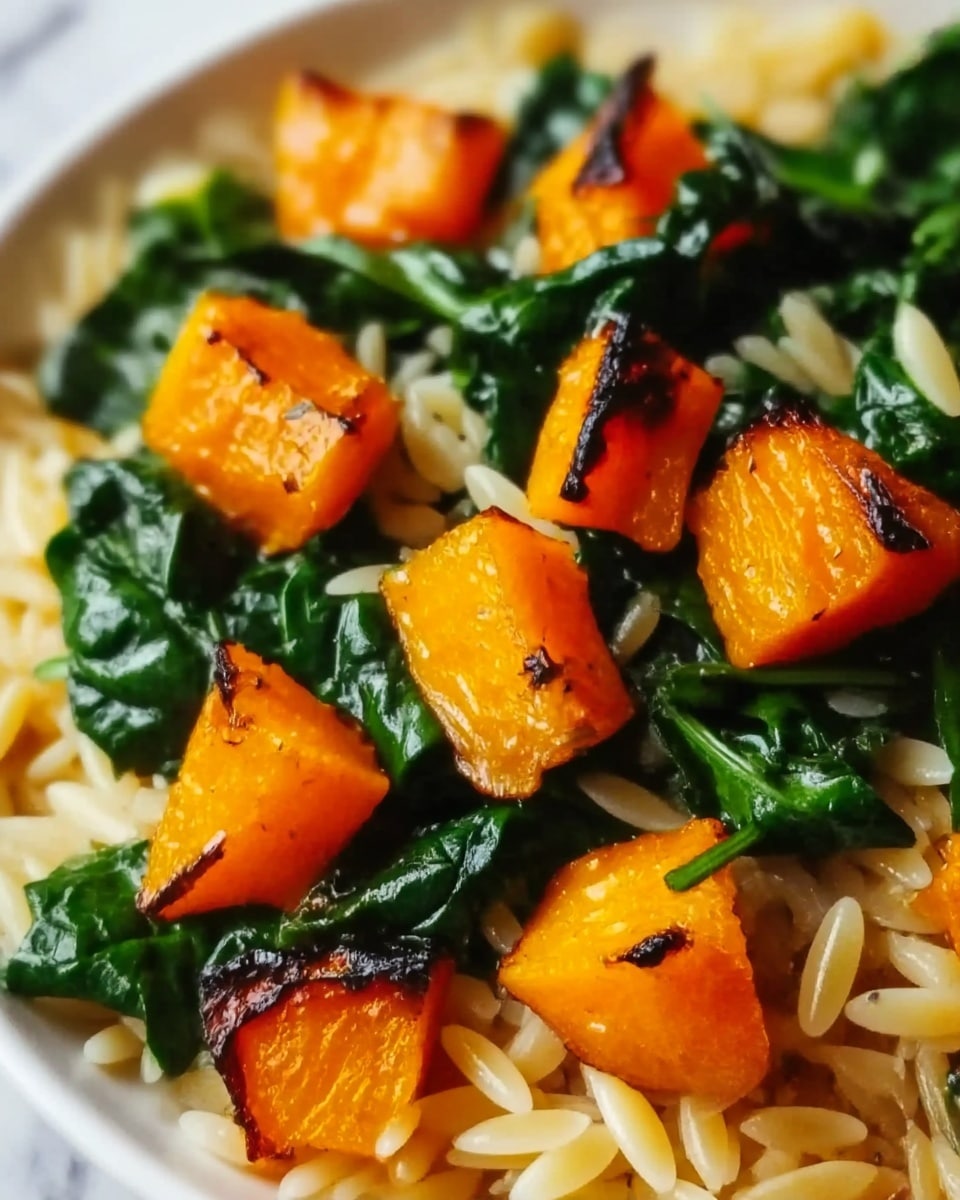 Orzo with Roasted Butternut Squash and Spinach Recipe - Recipe Image