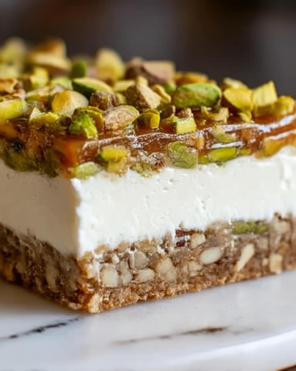 Honey Pistachio Baklava Cheesecake Recipe - Recipe Image