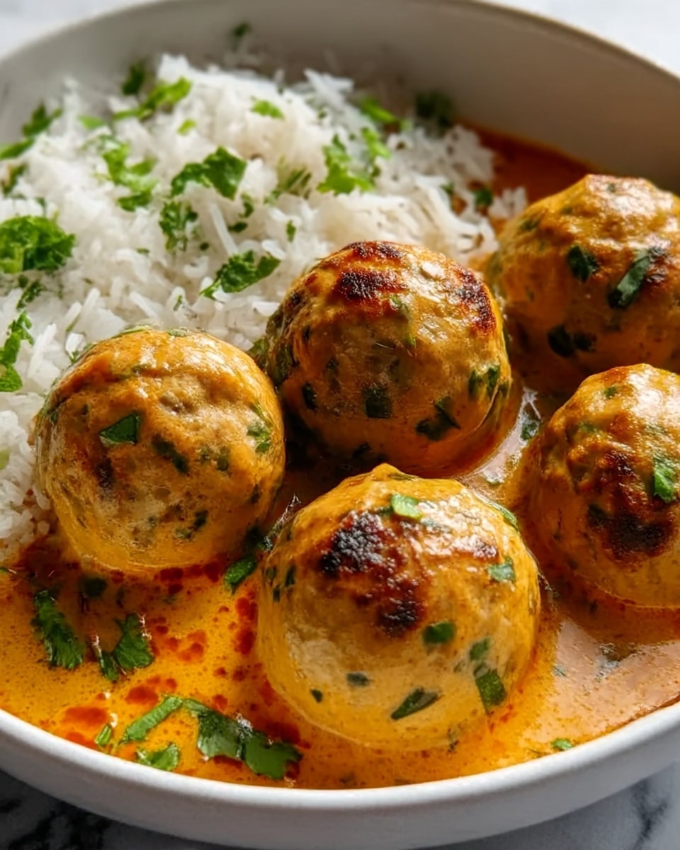 Spiced Chicken Meatballs in Coconut Curry Recipe - Recipe Image
