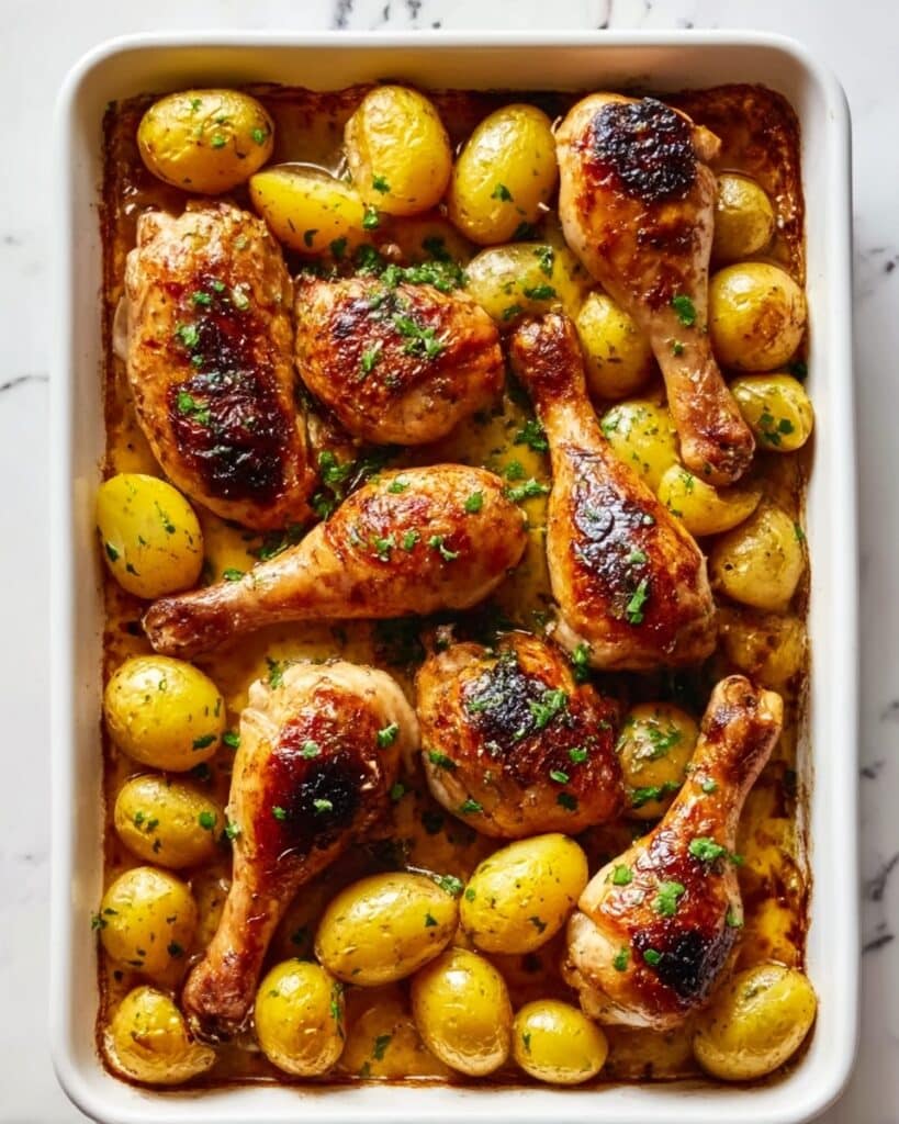 One Pan Lemon Herb Chicken and Potatoes Recipe