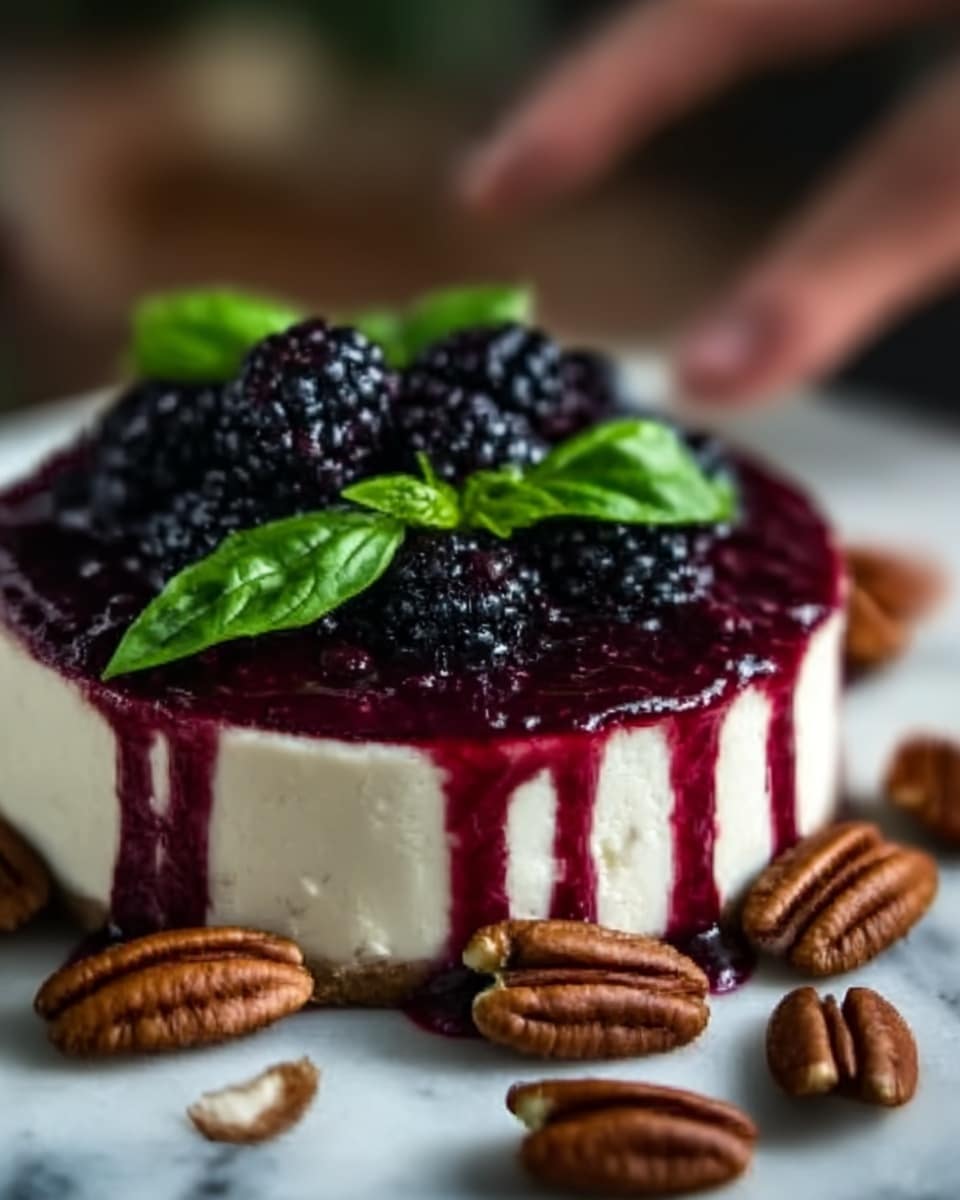 Blackberry Basil Balsamic Brie with Sweetened Pecans Recipe - Recipe Image