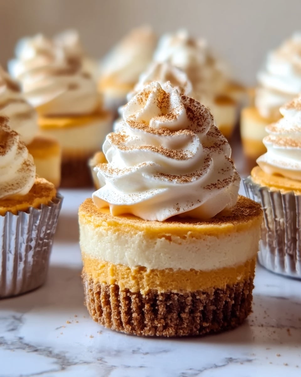 No-Bake Mini Pumpkin Cheesecakes Recipe - Recipe Image