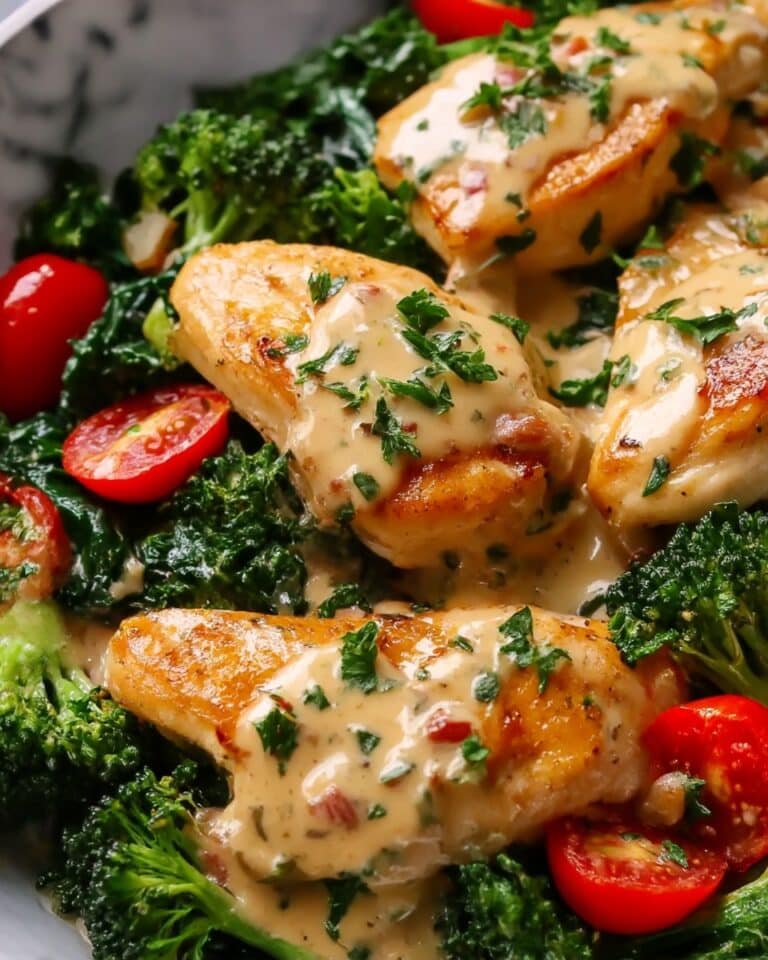Garlic Chicken with Broccoli & Spinach Recipe
