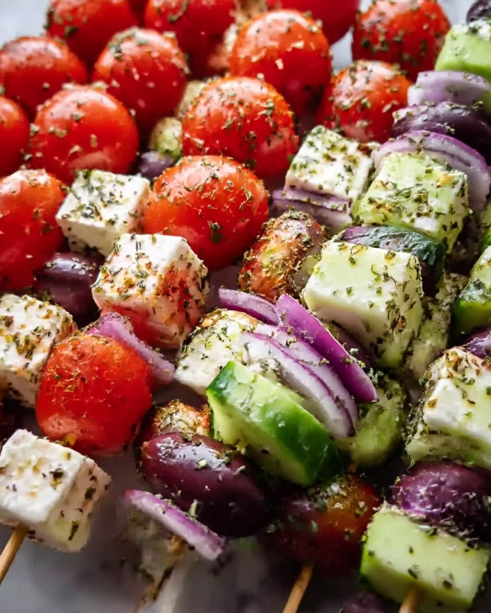 Greek Salad Skewers: A Fresh, Flavorful Bite-Sized Treat Recipe - Recipe Image