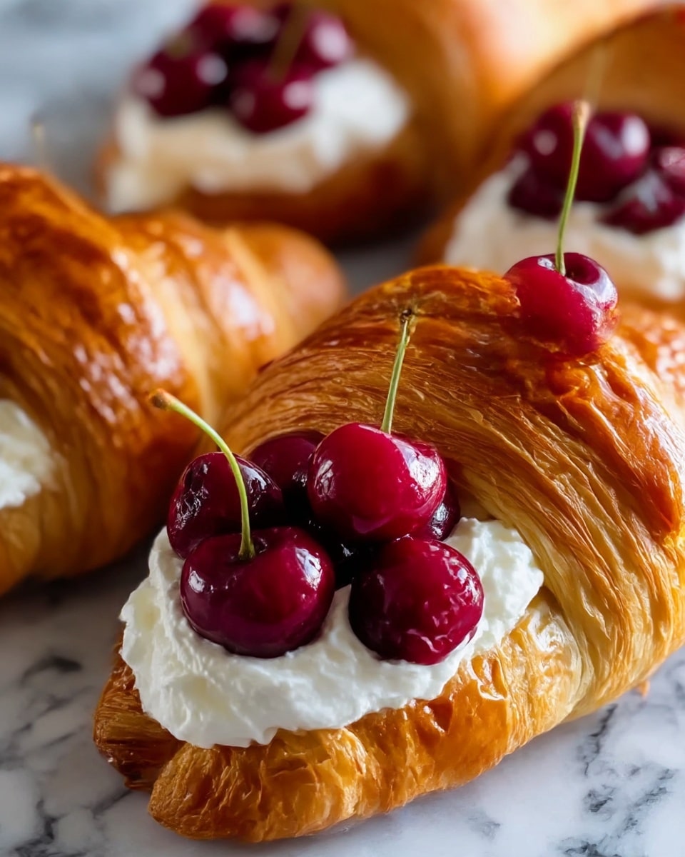 Air Fryer Cherry Cream Cheese Croissants Recipe - Recipe Image