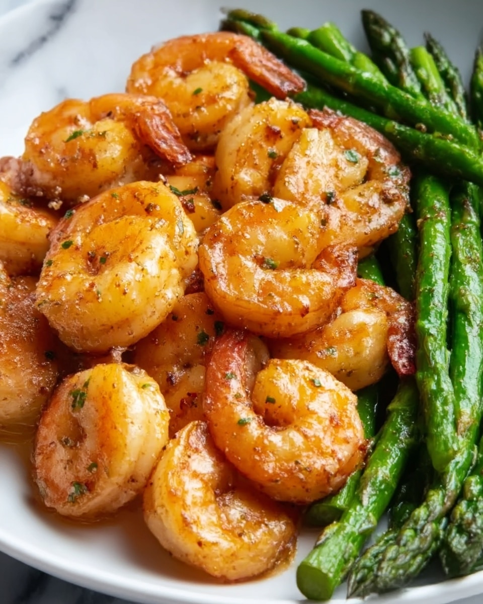 Shrimp and Asparagus Skillet with Garlic, Paprika, and Lemon Recipe - Recipe Image