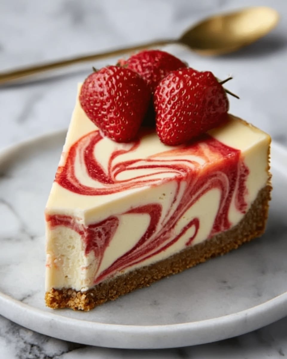 Strawberry Swirl Cheesecake Recipe - Recipe Image