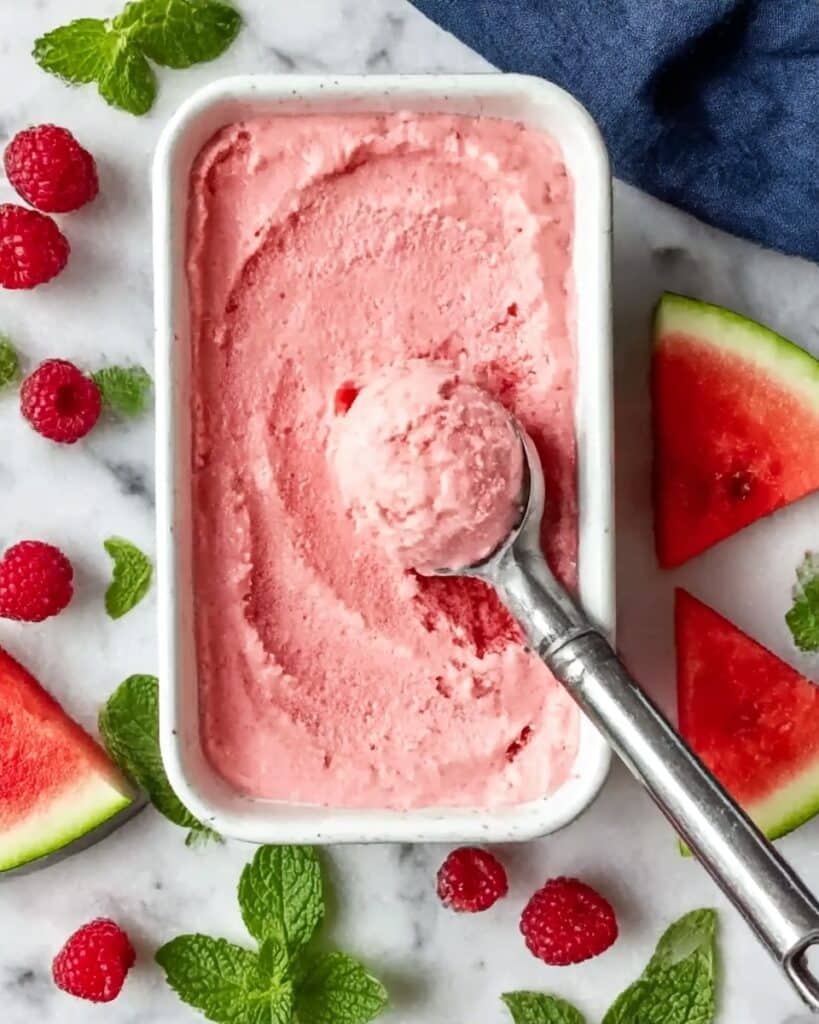 Watermelon Mint Sorbet Recipe