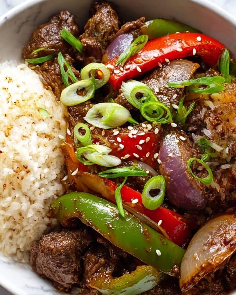 Sizzling Chinese Pepper Steak with Onions Recipe