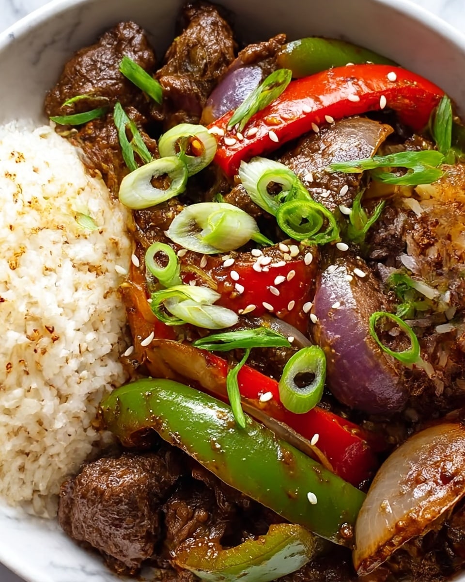 Sizzling Chinese Pepper Steak with Onions Recipe - Recipe Image