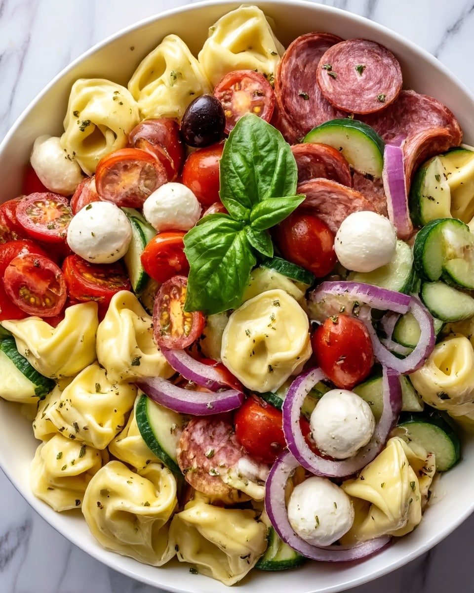 Italian Tortellini Pasta Salad Recipe - Recipe Image