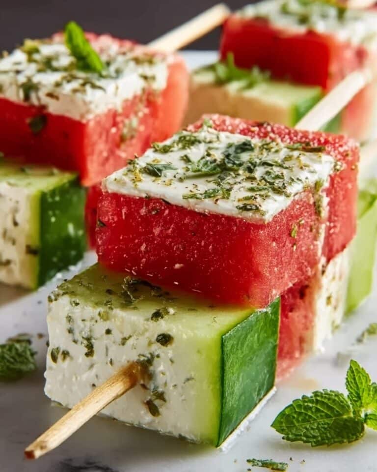 Watermelon Cucumber Feta Skewers: The Best 10-Minute Appetizer Recipe