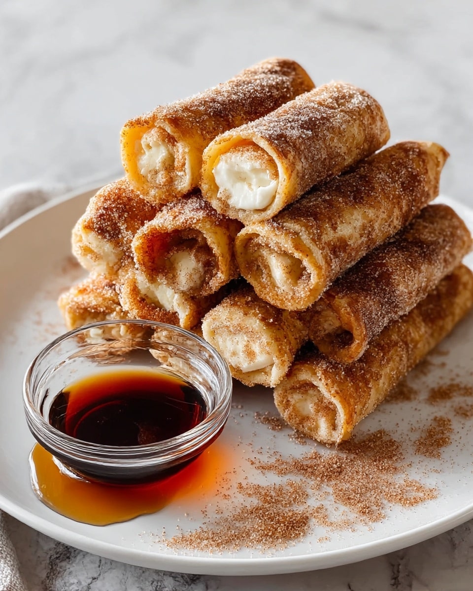 French Toast Roll Ups with Cream Cheese Filling and Delicious Toppings Recipe - Recipe Image