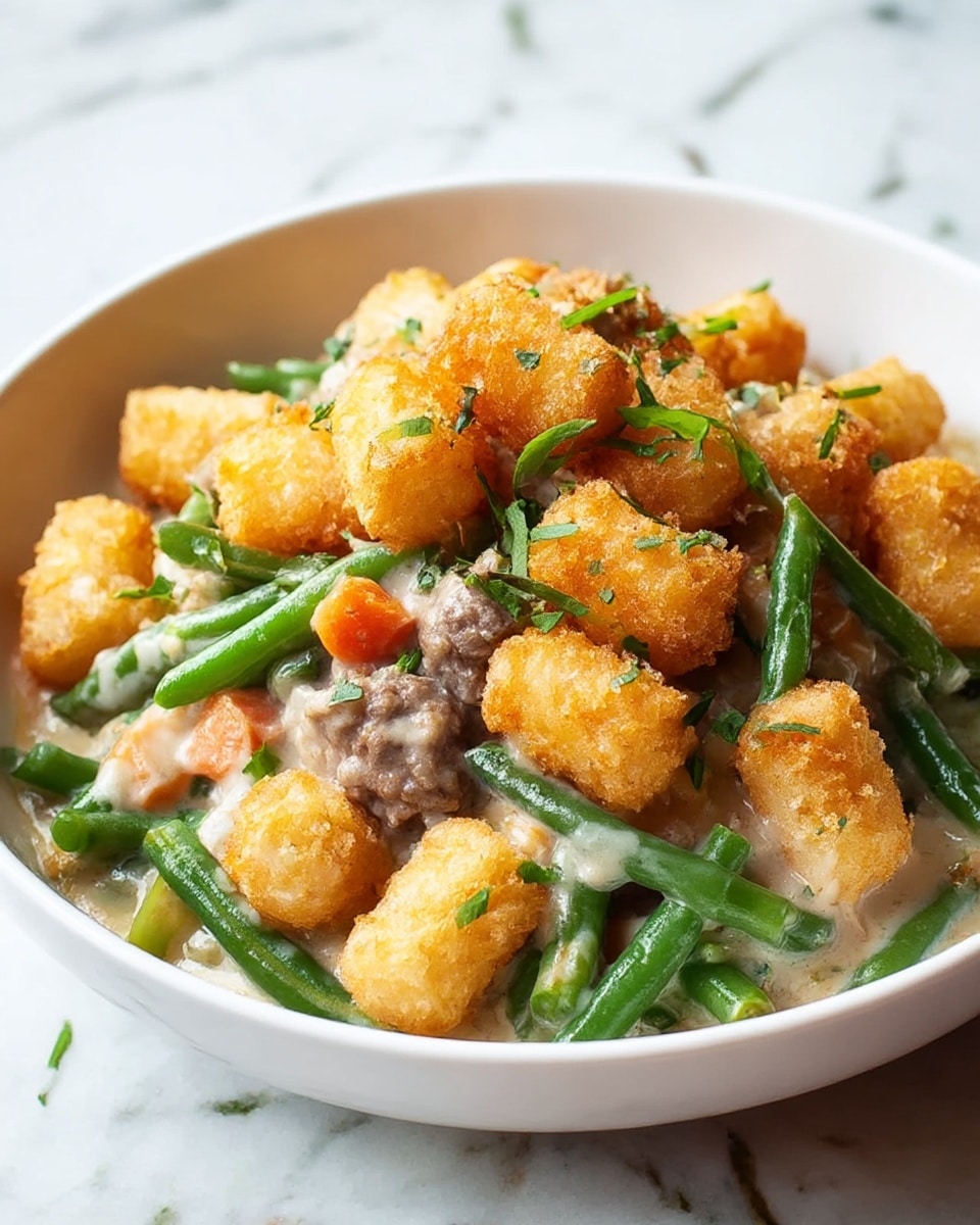 Green Bean Casserole with Tater Tots: Irresistibly Cozy Recipe - Recipe Image