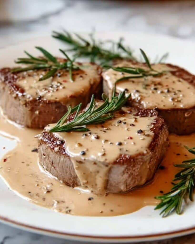 Filet Mignon with Peppercorn Sauce Recipe