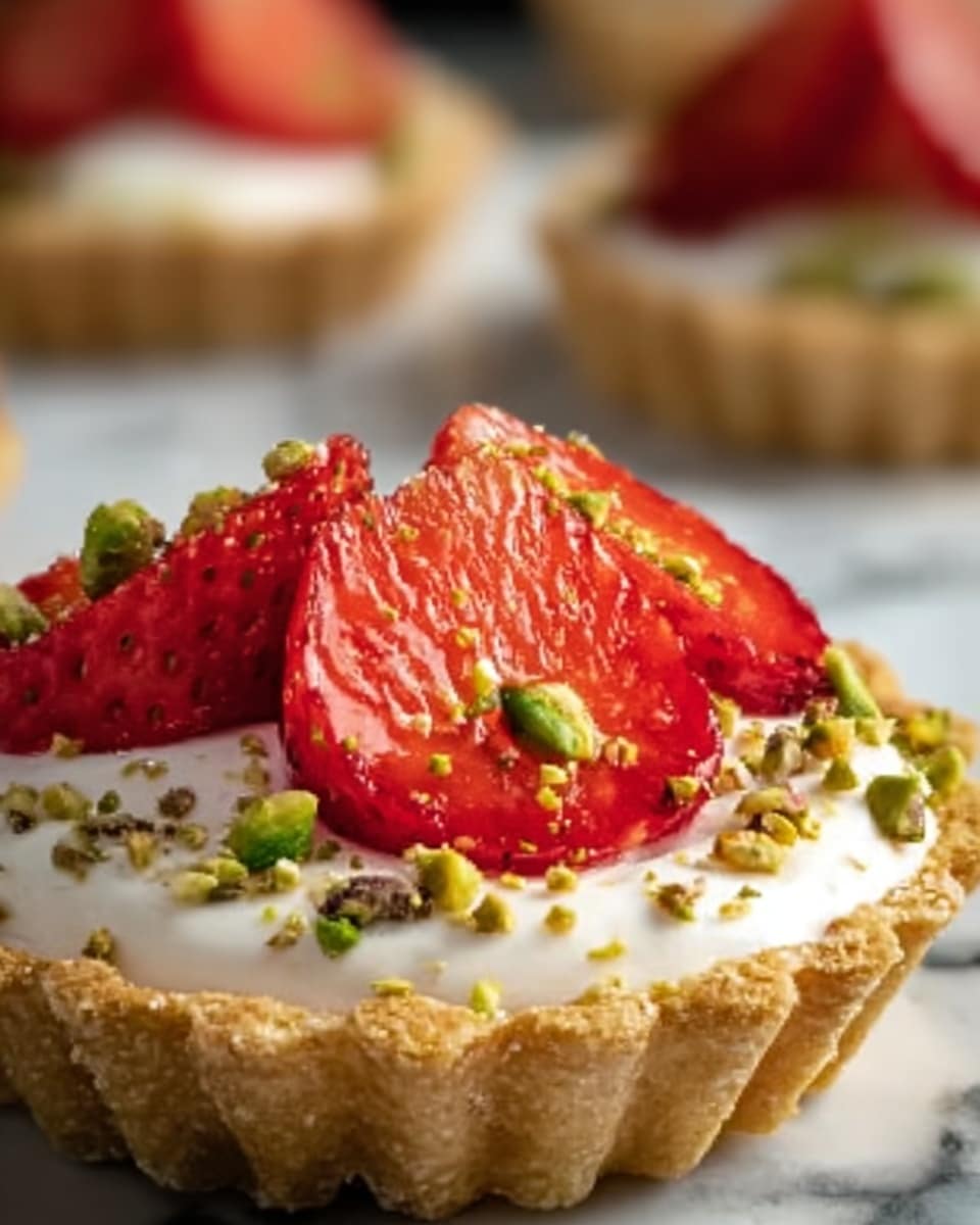 Mini Strawberry-Pistachio Mascarpone Tarts Recipe - Recipe Image