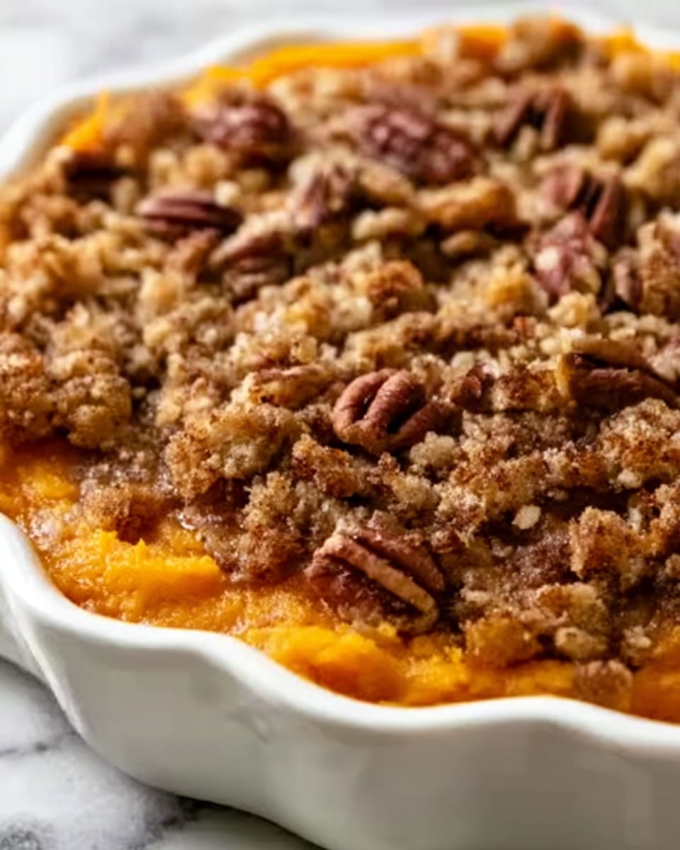 Sweet Potato Casserole with Pecan Streusel Topping Recipe - Recipe Image