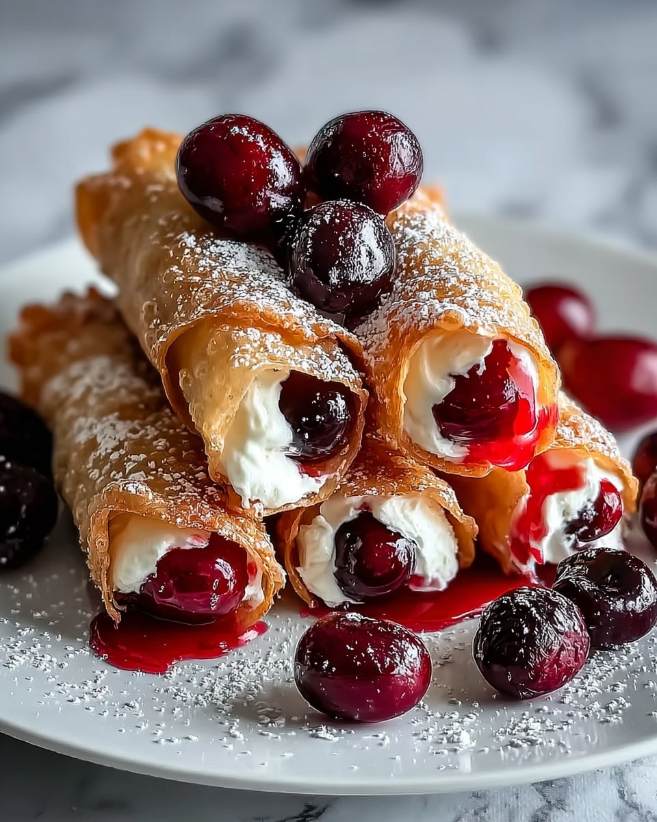 Cherry Cream Cheese Egg Rolls Recipe - Recipe Image