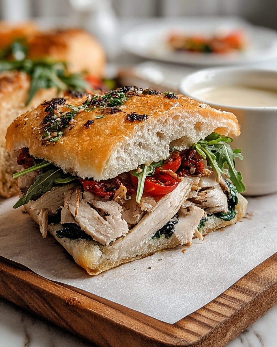 Focaccia Sandwich with Roast Chicken Filling Recipe - Recipe Image