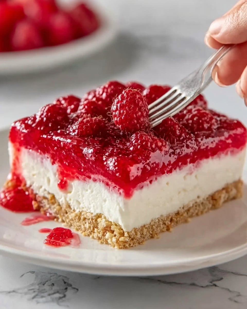 No-Bake Raspberry Cheesecake Bars Recipe - Recipe Image