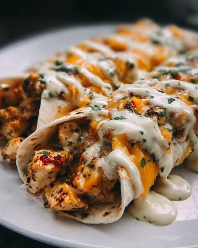 Cheesy Garlic Chicken Wraps Recipe