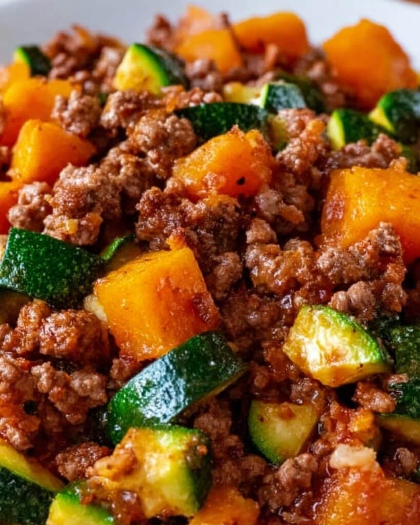 Ground Beef Zucchini Sweet Potato Skillet Recipe