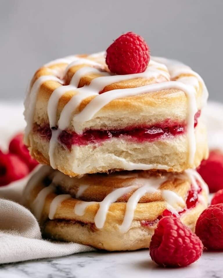 Raspberry Cinnamon Rolls with Lemon Glaze Recipe