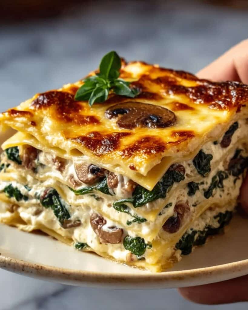 Creamy Spinach and Mushroom Lasagna Recipe