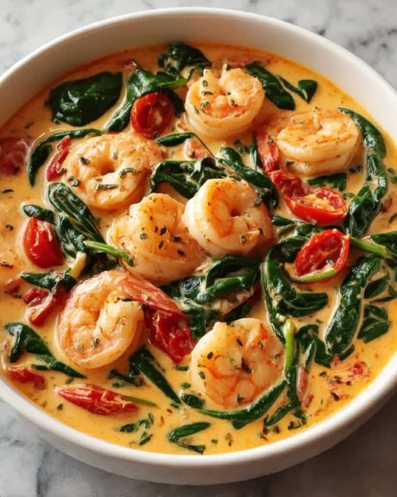 Best Creamy Shrimp Tuscan Fettuccine Recipe