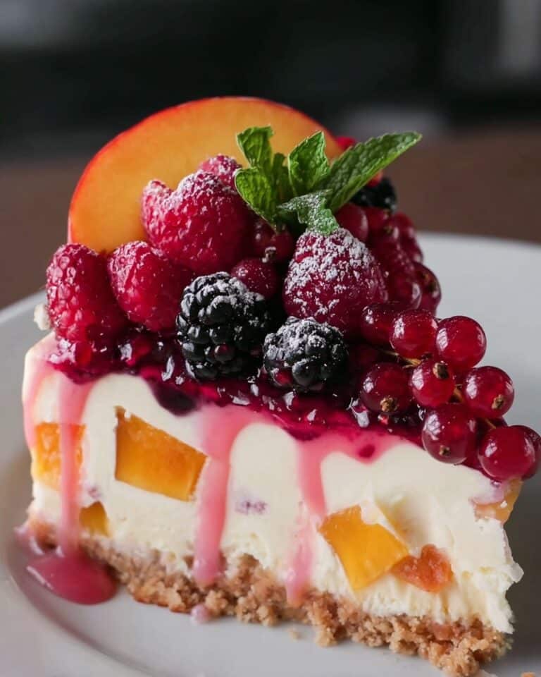Summer Berry and Peach Cheesecake Recipe