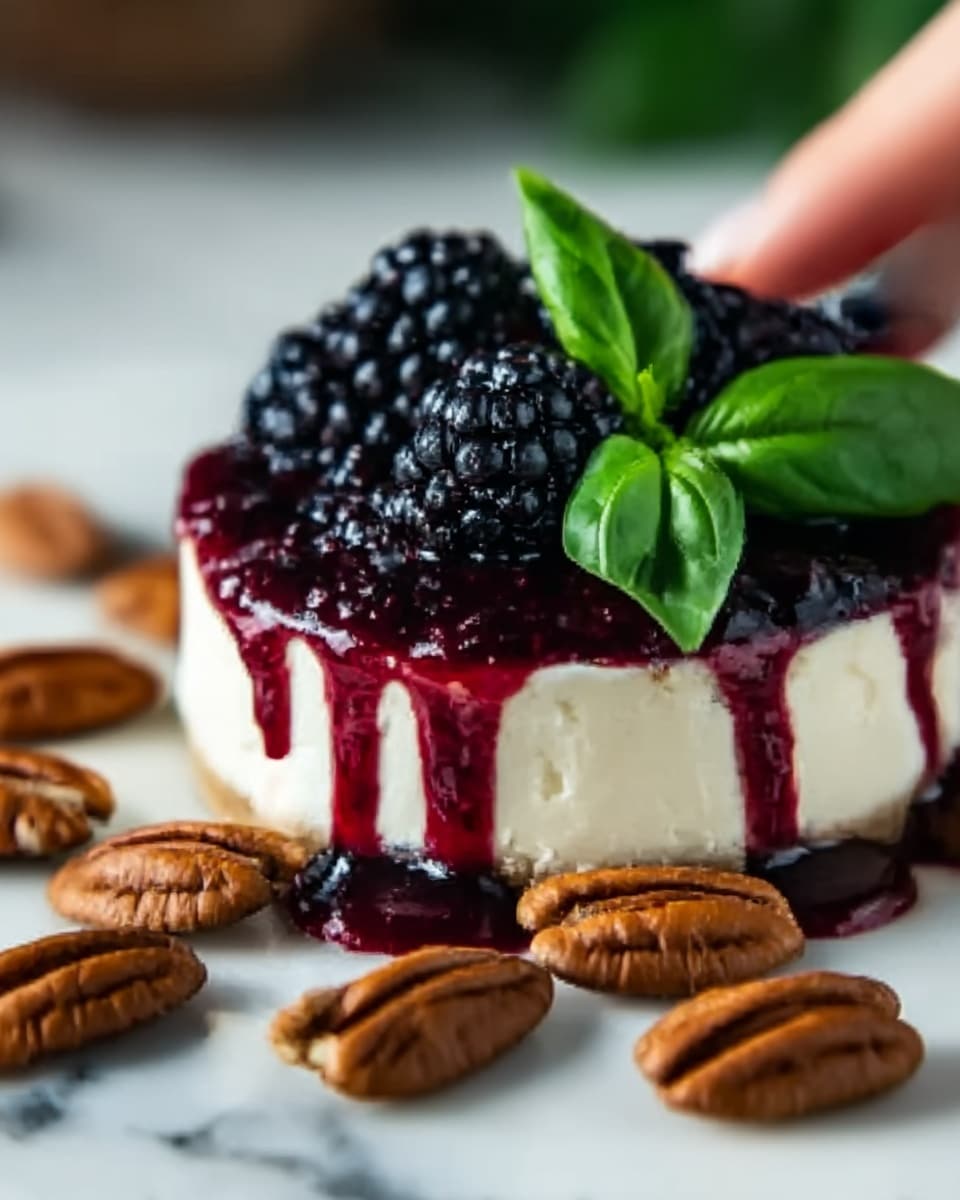 Blackberry Basil Balsamic Brie with Sweetened Pecans Recipe - Recipe Image