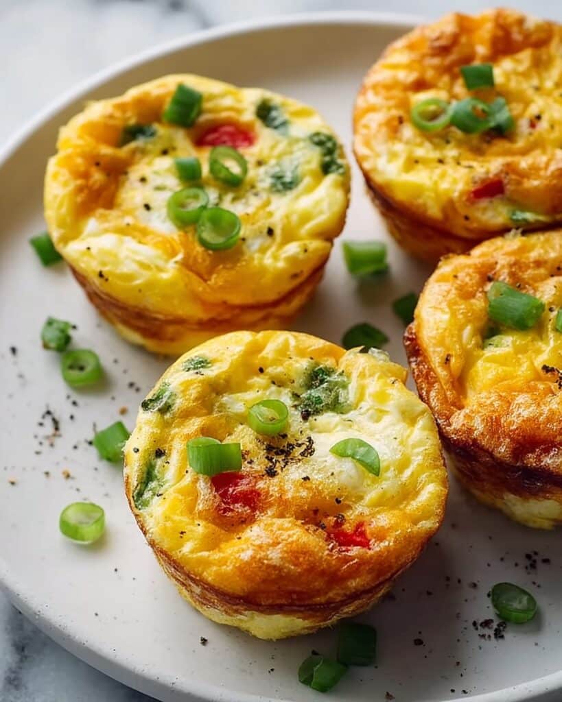 Egg White Muffins with Spinach, Bell Peppers, Onions, and Feta Recipe