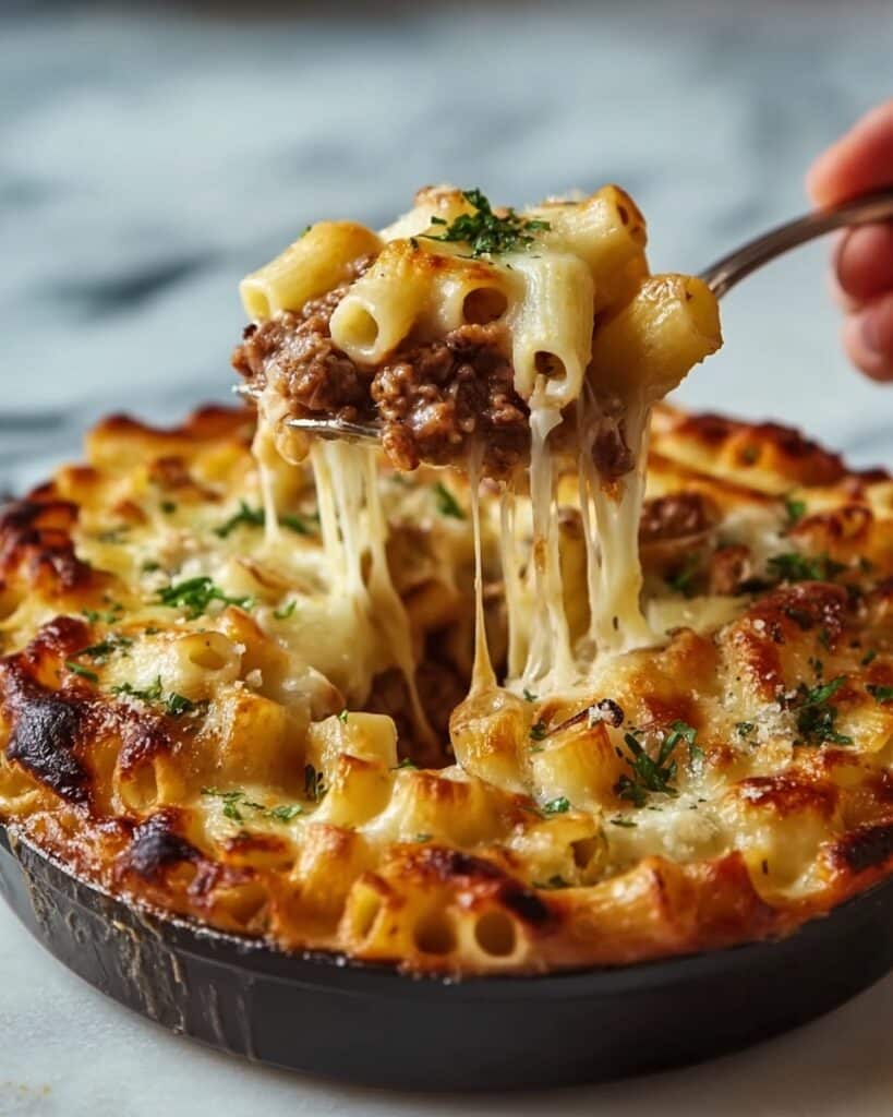 Pasta Pie with Meat, Ricotta, and Mozzarella Recipe