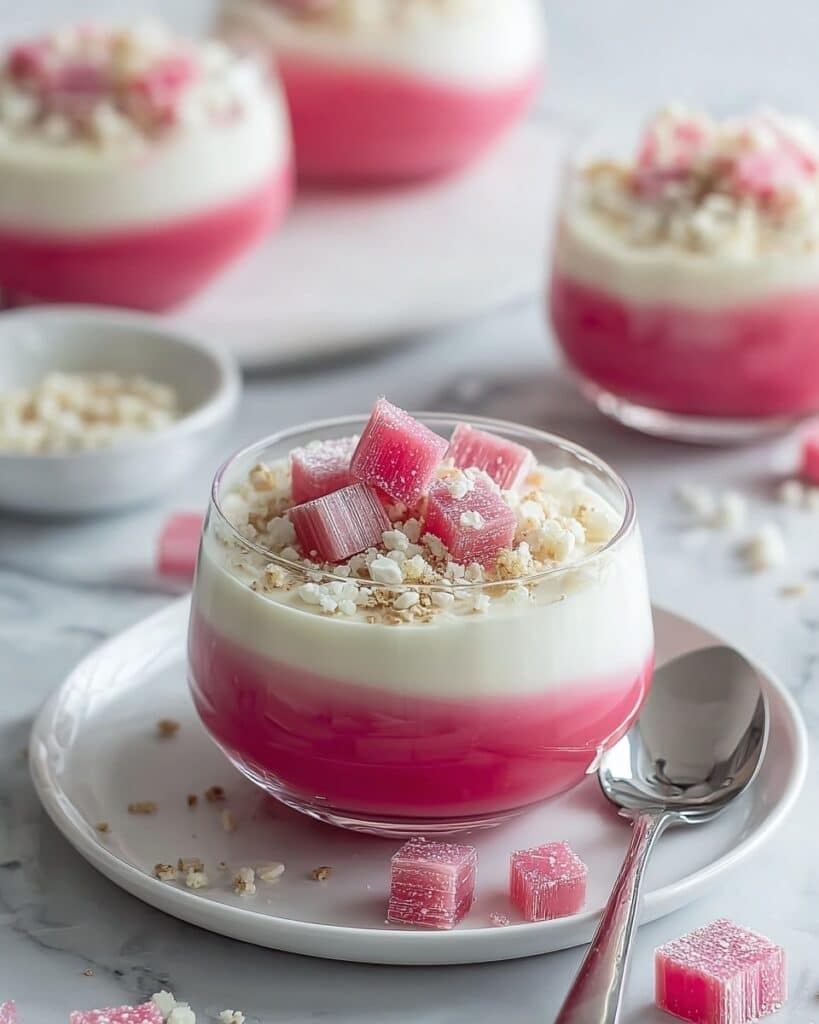 Rhubarb Panna Cotta with Tangy Rhubarb Compote Recipe