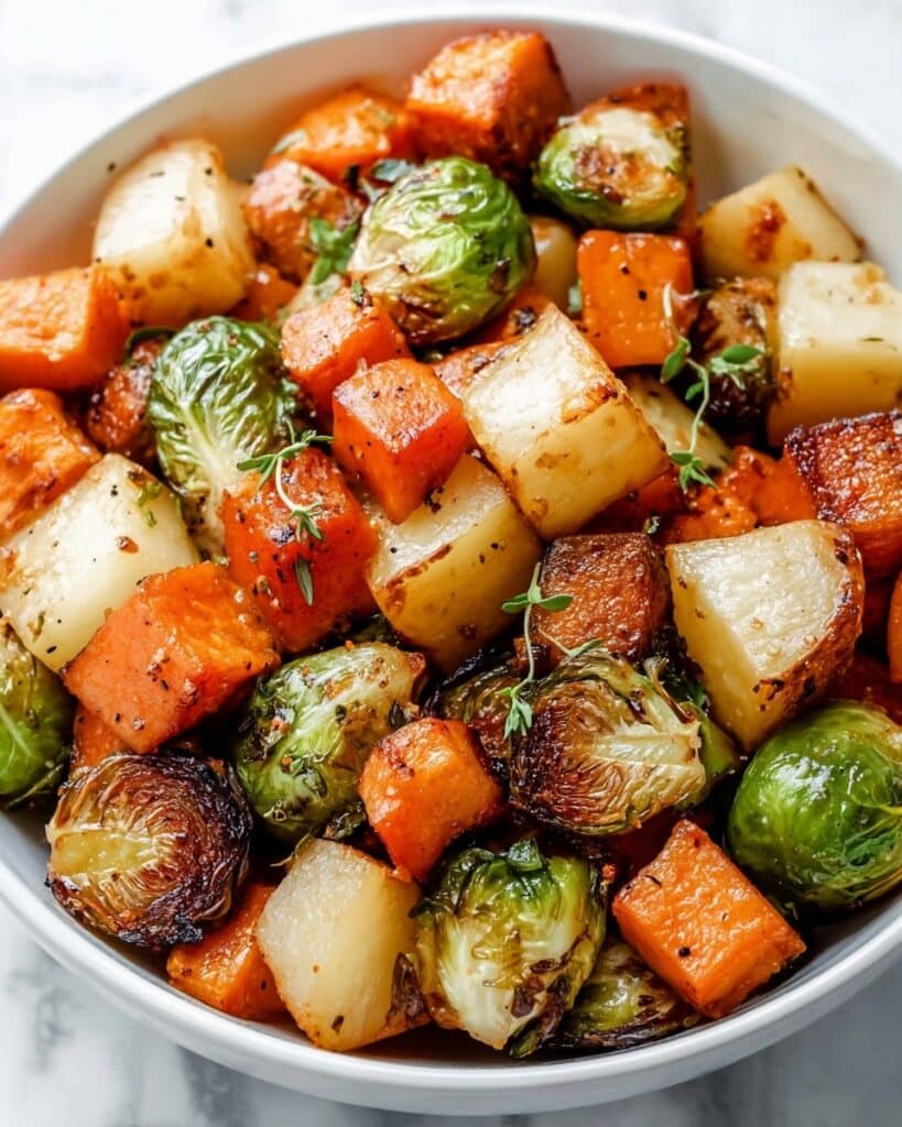 Maple Roasted Vegetables with Apples and Sweet Potatoes Recipe