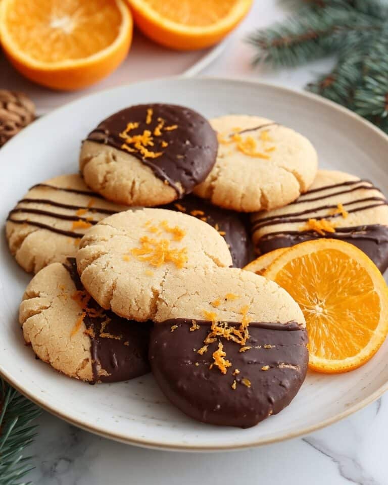 Chocolate Dipped Orange Shortbread Cookies Recipe