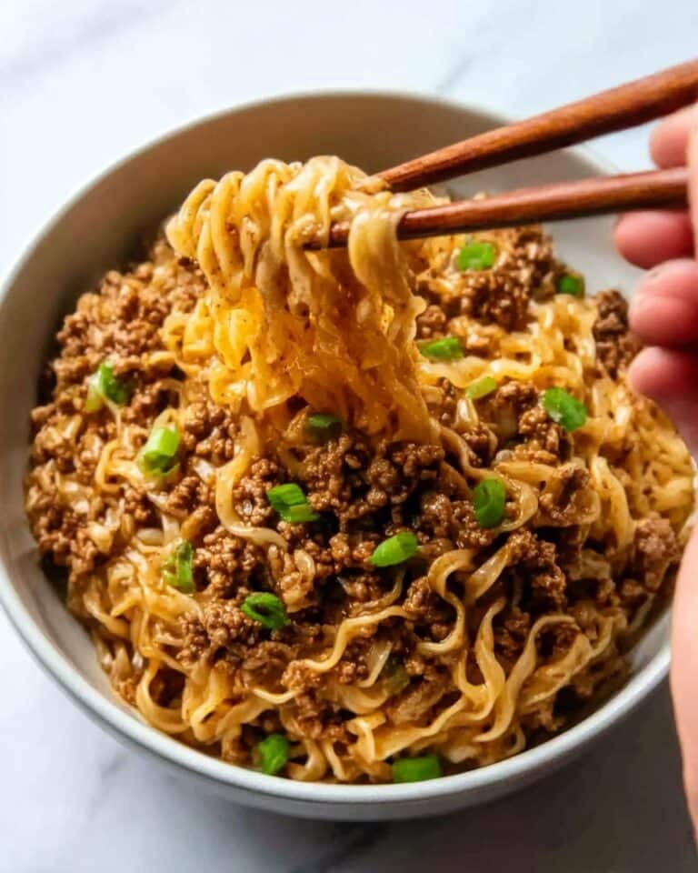 Mongolian Ground Beef Noodles Recipe